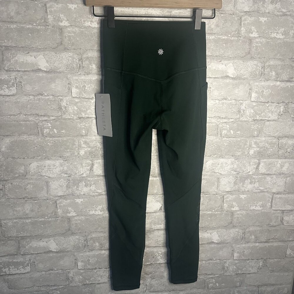 Athleta Salutation Stash Mesh Tight NWT Size XXS (Seaweed Snack) - Picture 8 of 15